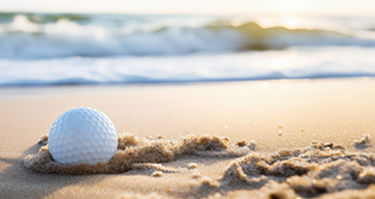 Golfball am Meer - Symbolbild für den VDIV Golf-Cup Nord