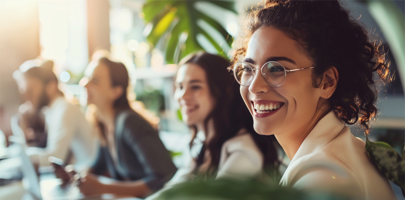 Immobilienverwaltung gründen: Junge Verwalterin beim Seminar