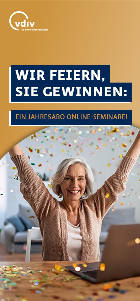 Immobilienverwalterin freut sich über das VDIV Gewinnspiel Online Seminare