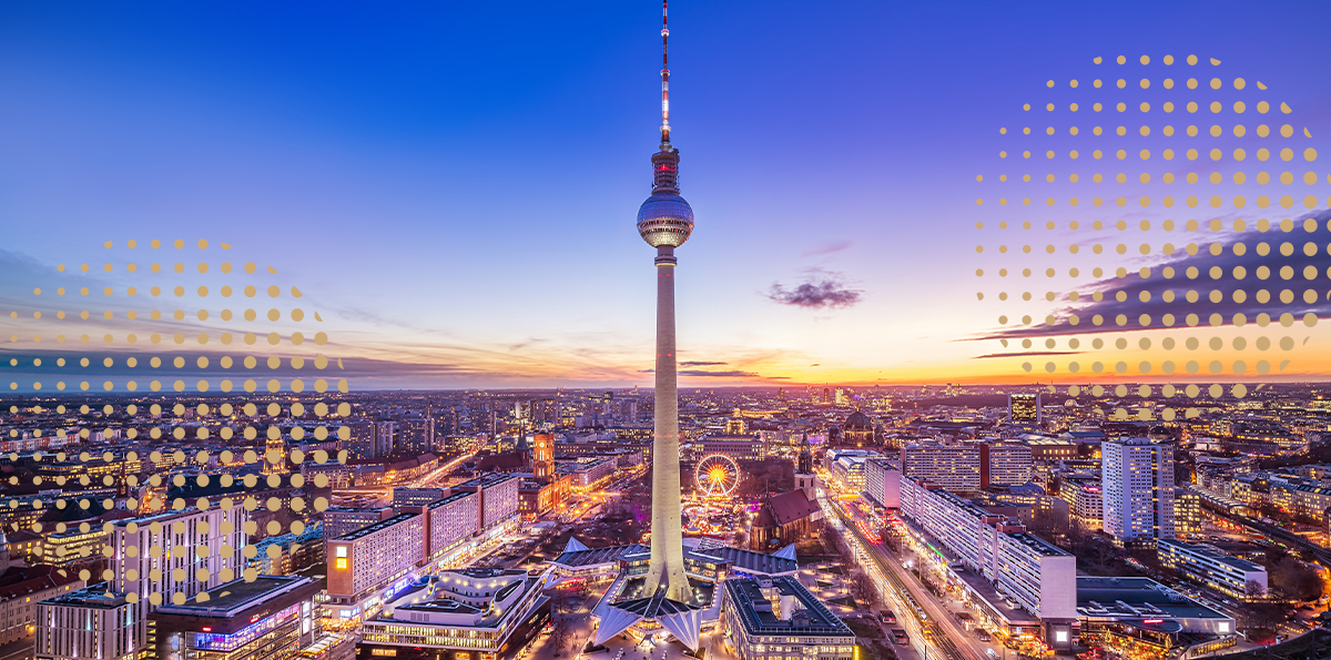 Berliner Fernsehturm und Skyline von Berlin